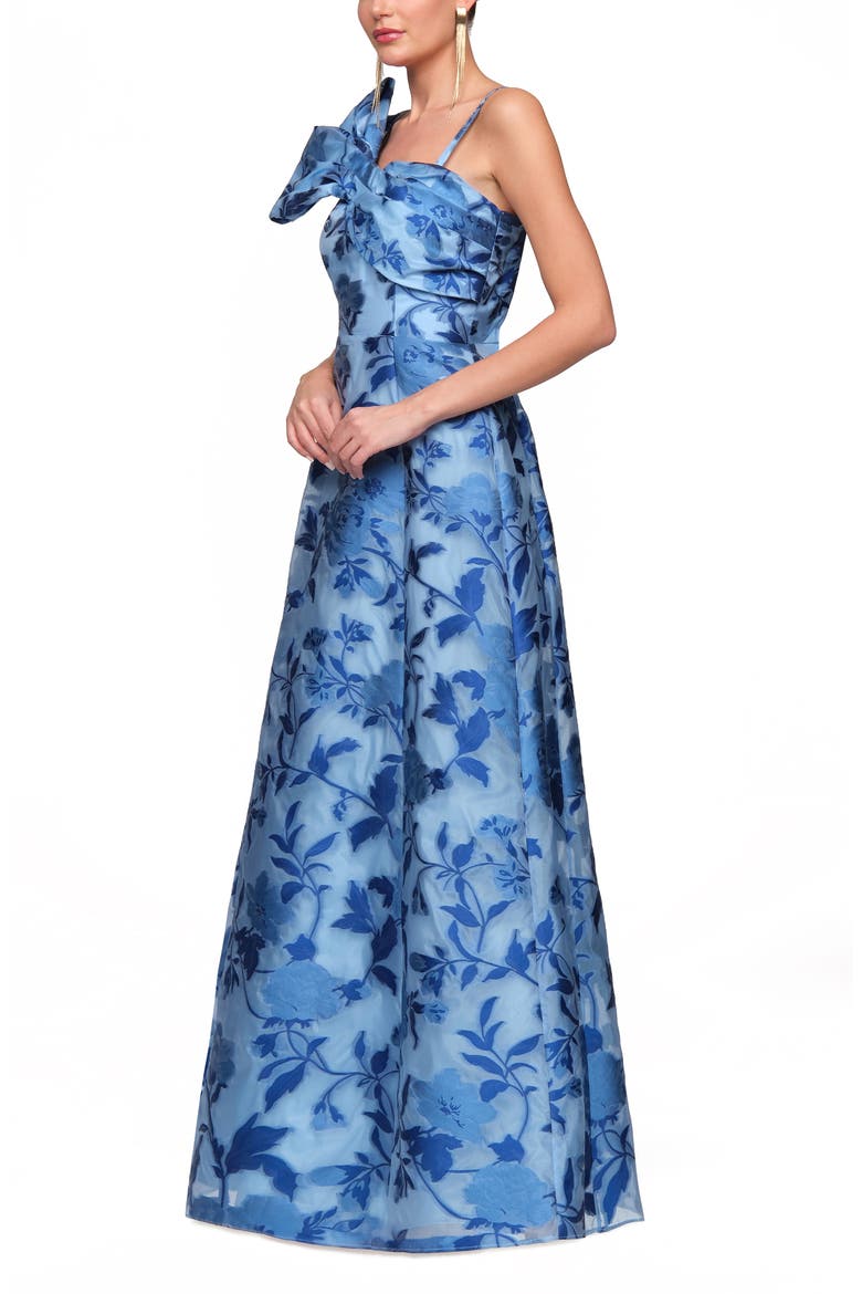 Anya Floral A-Line Gown, Alternate, color, SKY