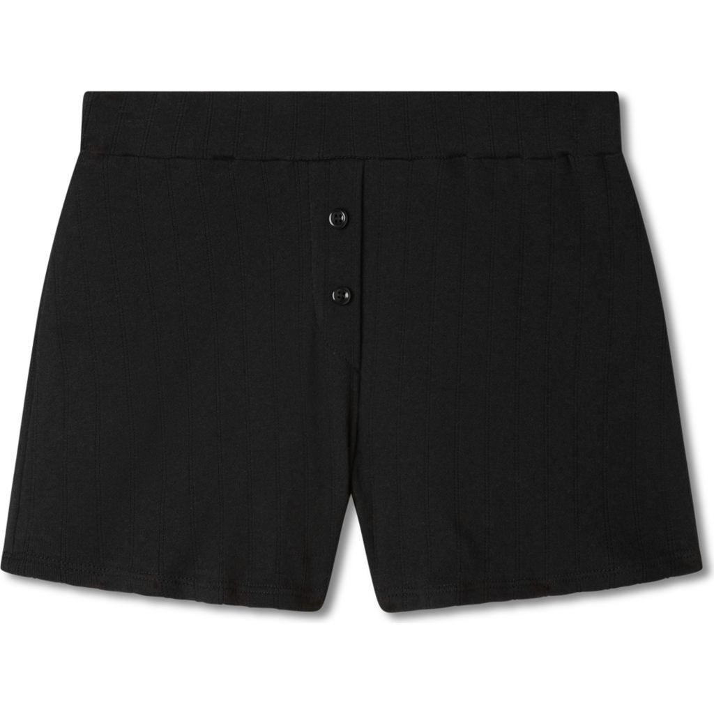 Vir Vita Pointelle Lounge Short In Black