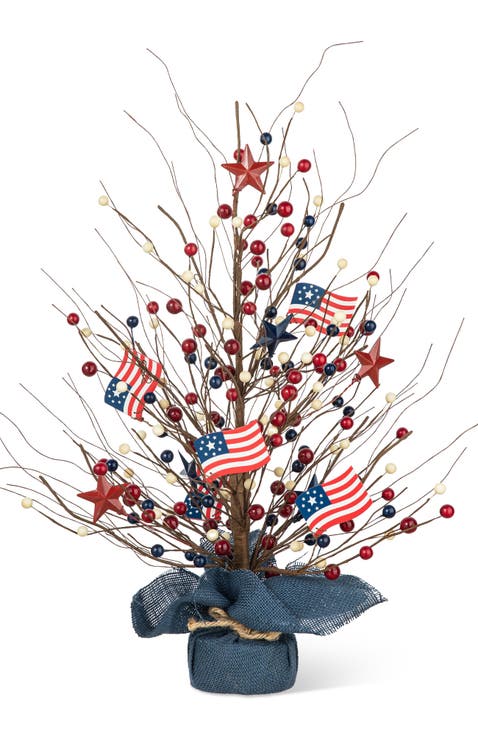 20"H Patriotic Americana Berry or Hat Table Tree