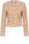Maison Common Tweed Jacket With Trim And Fringes