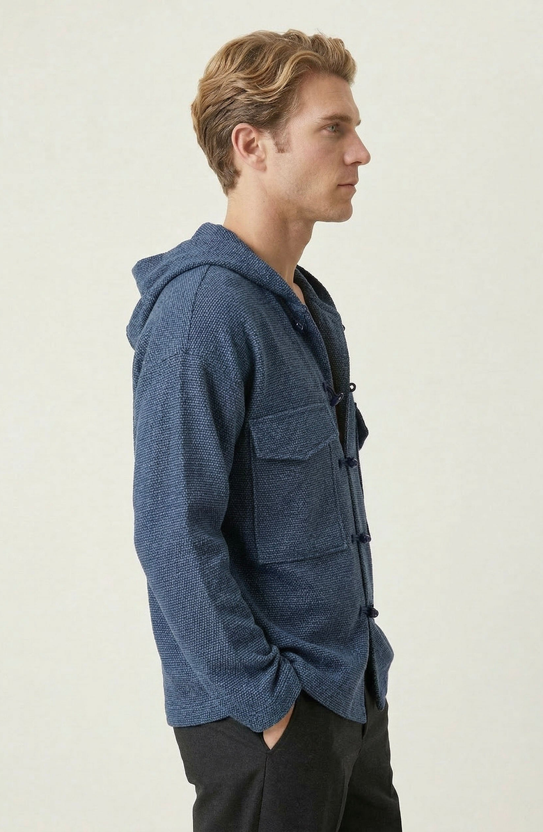 Modenaire Toggle Closure Hooded Jacket, Alternate, color, Indigo