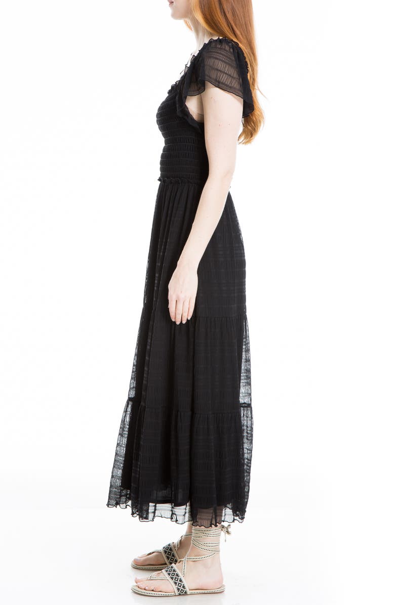 MAX STUDIO Mesh Smocked Midi Dress, Alternate, color, 
