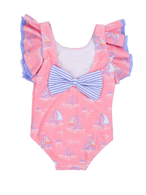 Shop Rufflebutts Baby/toddler Girls Upf50+ Sun Protected Butterfly One Piece In Pink Seas The Day