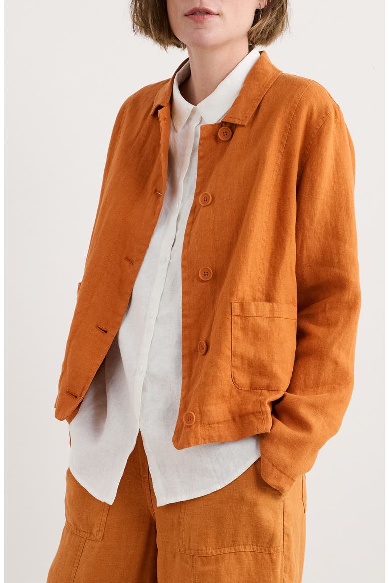 Arame Linen Jacket, Alternate, color, CUMIN