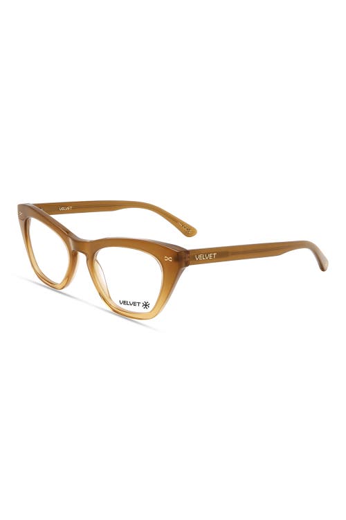 Velvet Eyewear Stevie 52mm Cat Eye Optical Glasses In Caramel Fade