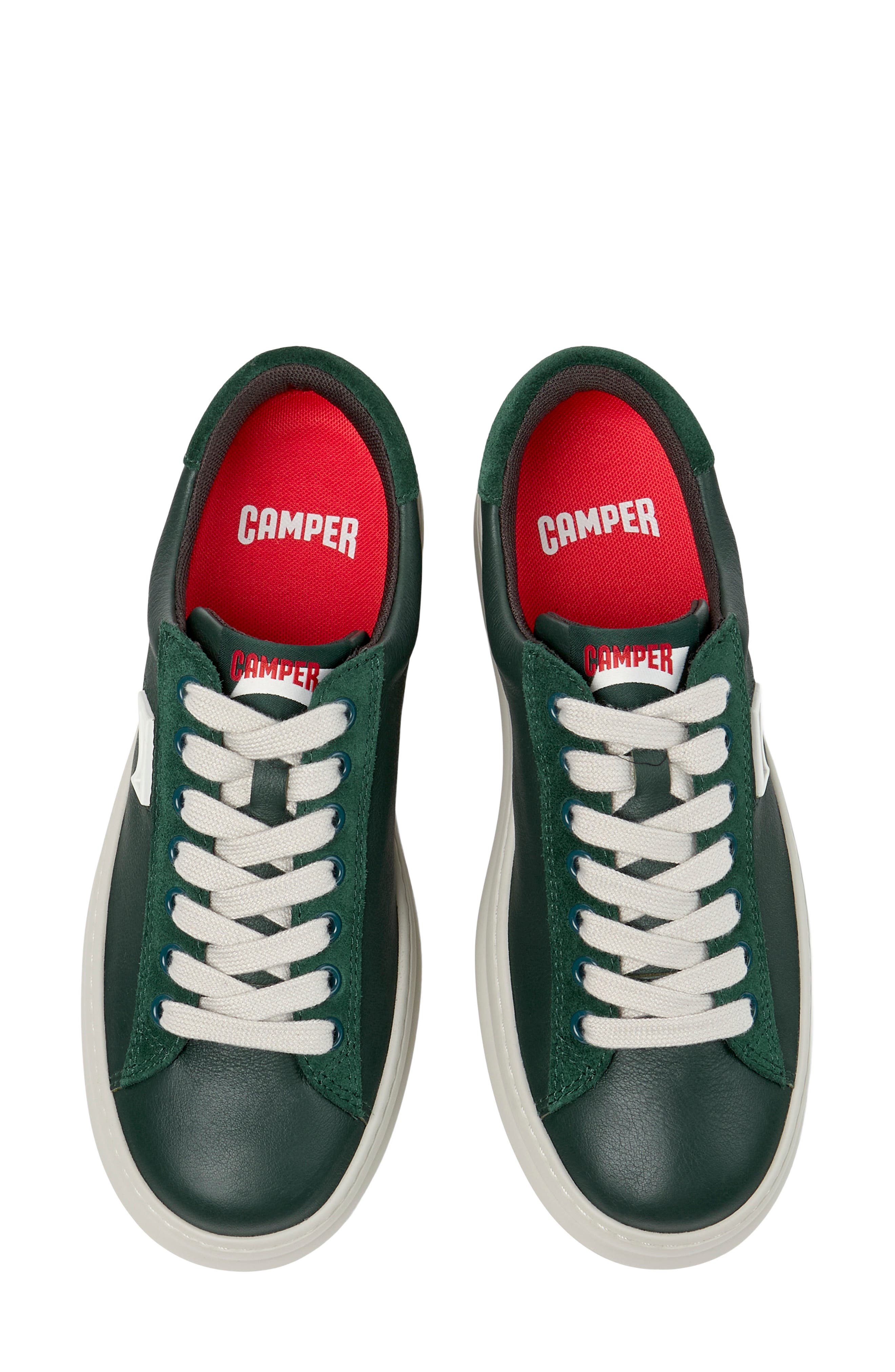 Runner Four Leather Sneaker, Alternate, color, DARK GREEN