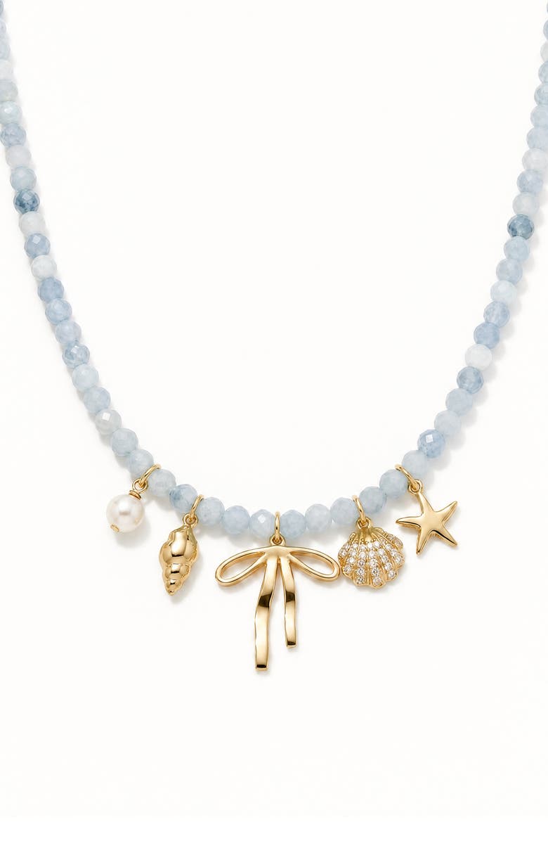 ARGENTO VIVO Sea Life Charm Beaded Necklace, Main, color, Gold