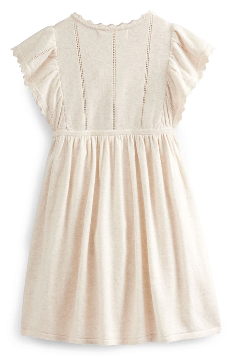 Mini Boden Kids' Crochet Front Flutter Sleeve Sweater Dress | Nordstrom