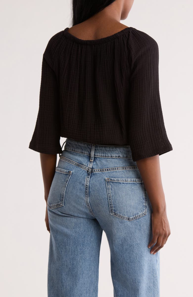 INDUSTRY REPUBLIC CLOTHING Raglan Cotton Gauze Top, Alternate, color,