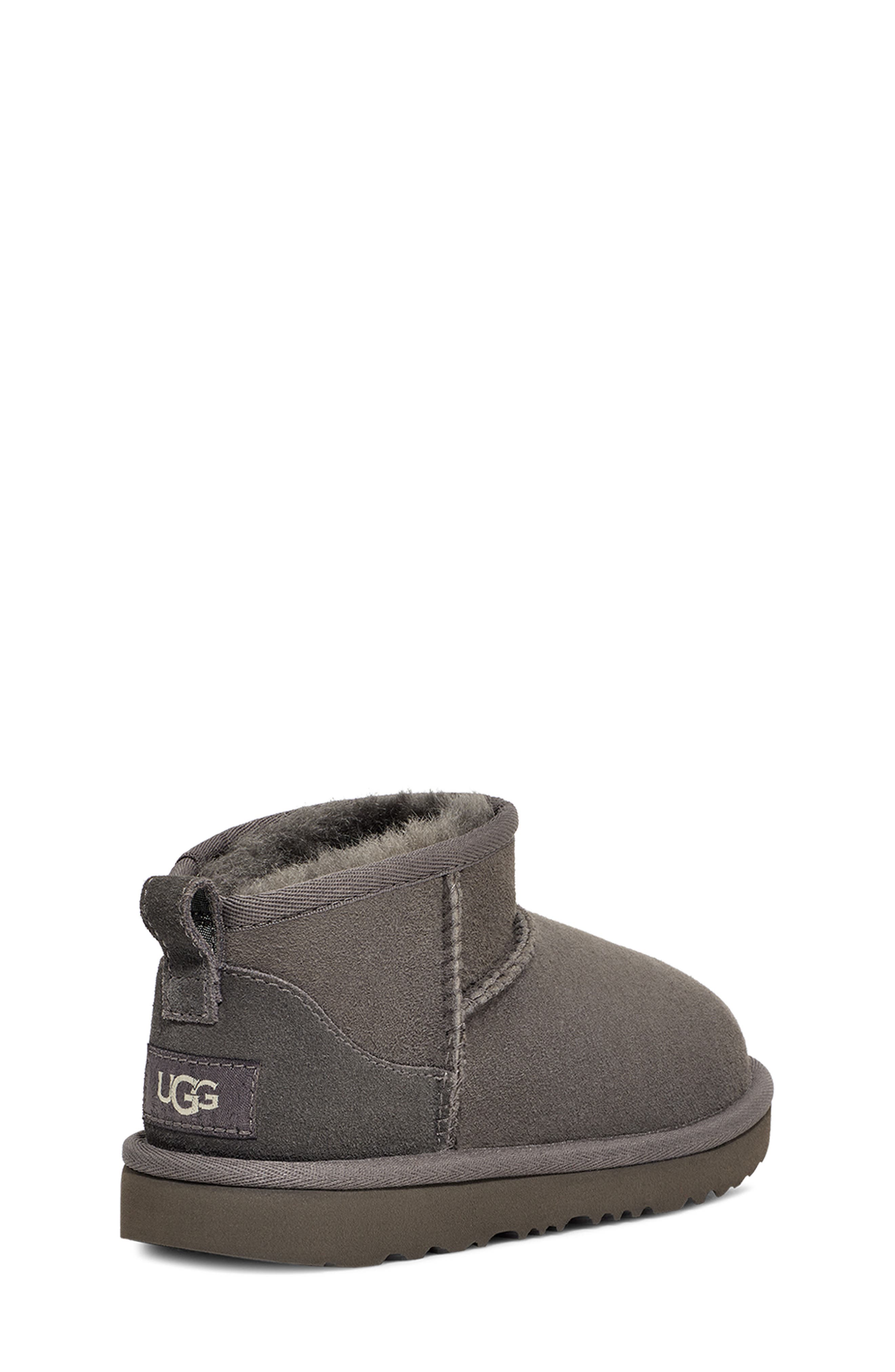 UGG<sup>®</sup> Kids' Classic Ultra Water Resistant Genuine Shearling Mini Boot, Alternate, color, Grey