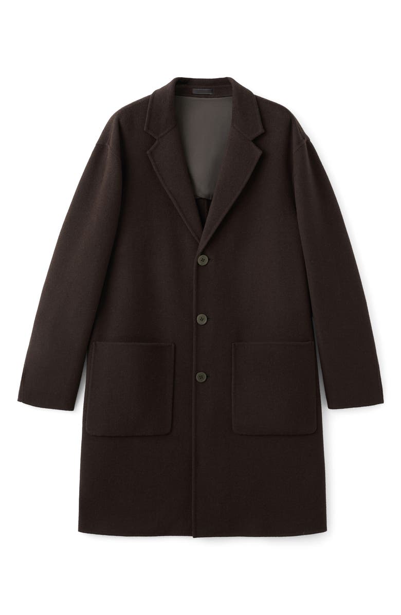 MANGO Handmade Wool Blend Melton Overcoat, Alternate, color, Brown