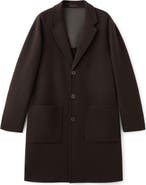 MANGO Handmade Wool Blend Melton Overcoat