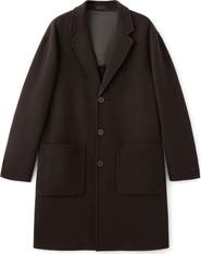 MANGO Handmade Wool Blend Melton Overcoat