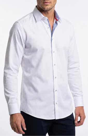 Stretch Cotton Long Sleeve Button Up Shirt