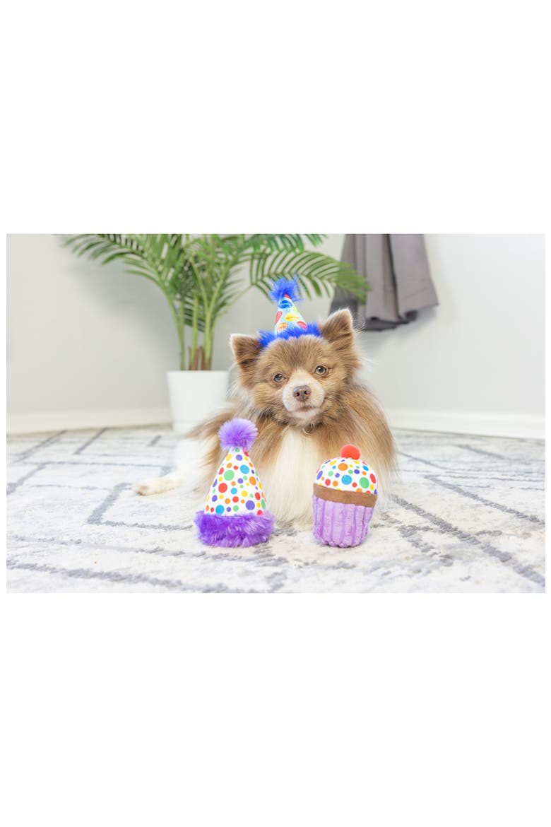 It's My Barkday 2-Piece Tiny Tuff Dog Toy Set, Alternate, color, PURPLE