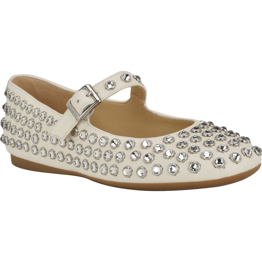 Guess Kalidal Mary Jane Flat In White