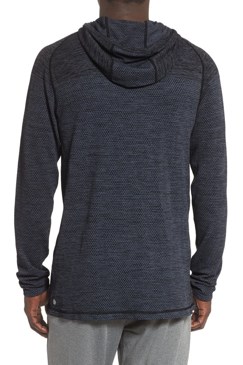 Seamless Performance Pullover Hoodie, Alternate, color, BLACK OXIDE MELANGE