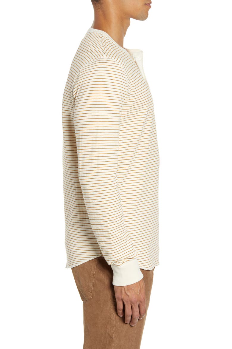 Doubledown Stripe Henley, Alternate, color, EGYPTIAN GOLD SLIM STRIPE