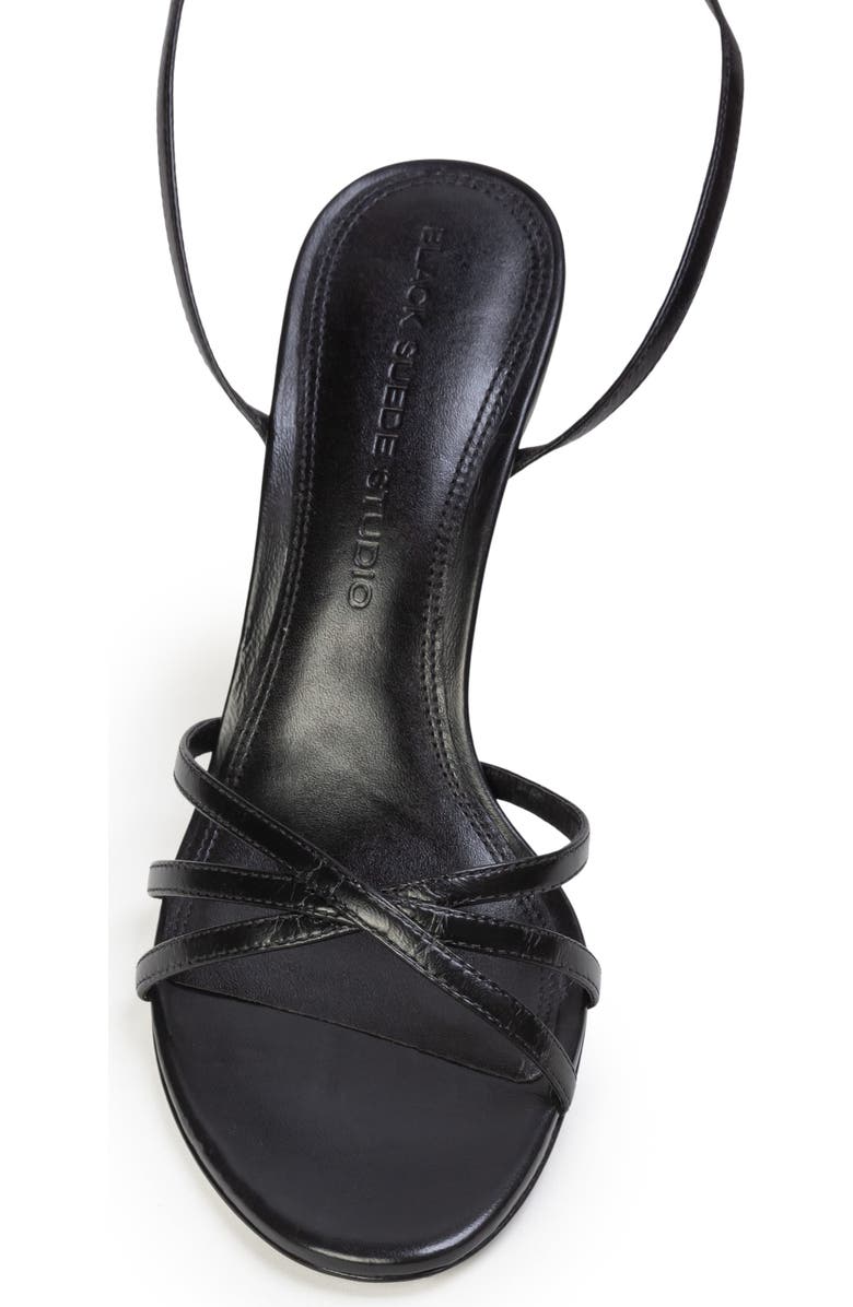 BLACK SUEDE STUDIO Olie 80 Sandal, Alternate, color, Black Leather