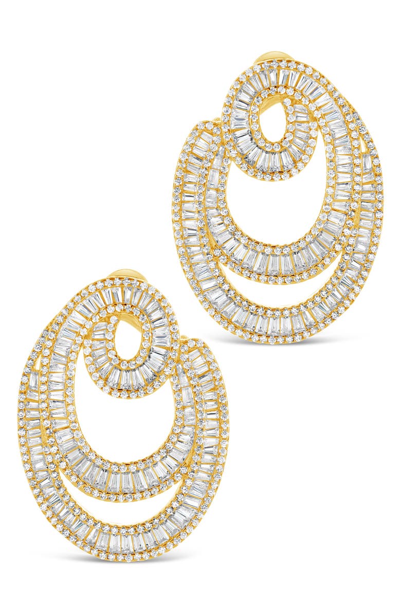 Sterling Forever Arie CZ Statement Earrings, Alternate, color, 