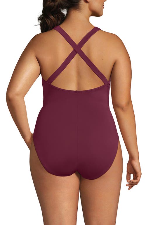 Lands' End Plus Size Tugless X-back One Piece Swimsuit In Purple