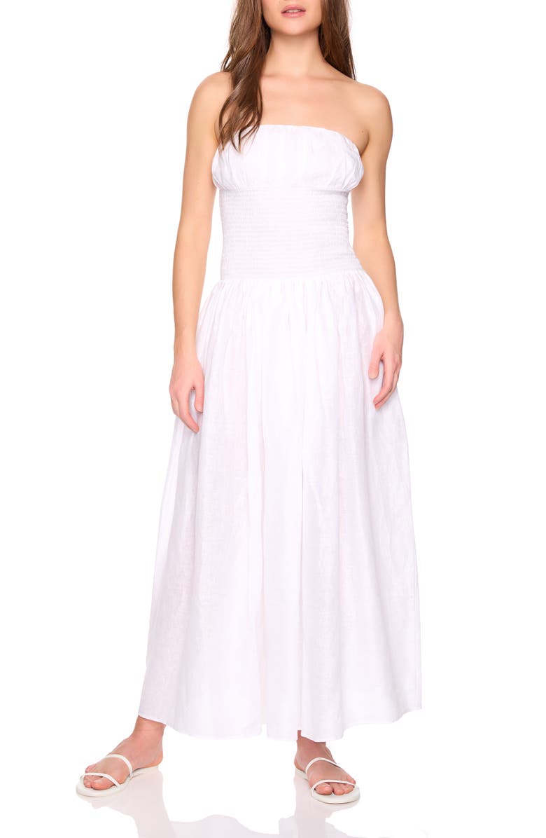 Susana Monaco Smocked Waist Strapless Maxi Dress, Main, color, 