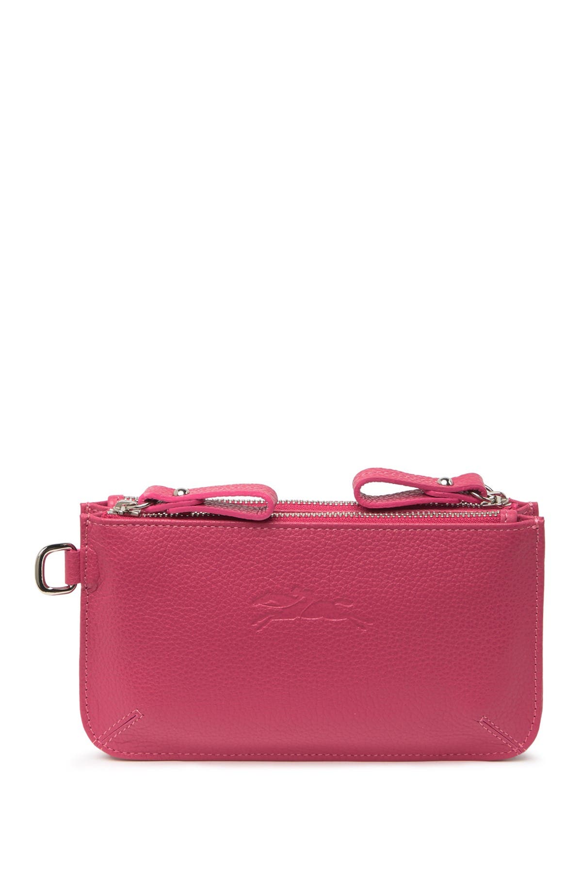Longchamp Le Foulonne Double Zip Coin Purse, Alternate, color, Pink