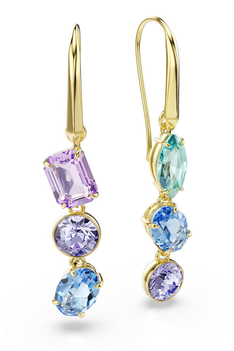 Gema Crystal Mismatched Drop Earrings, Alternate, color, GOLD/ MULTI