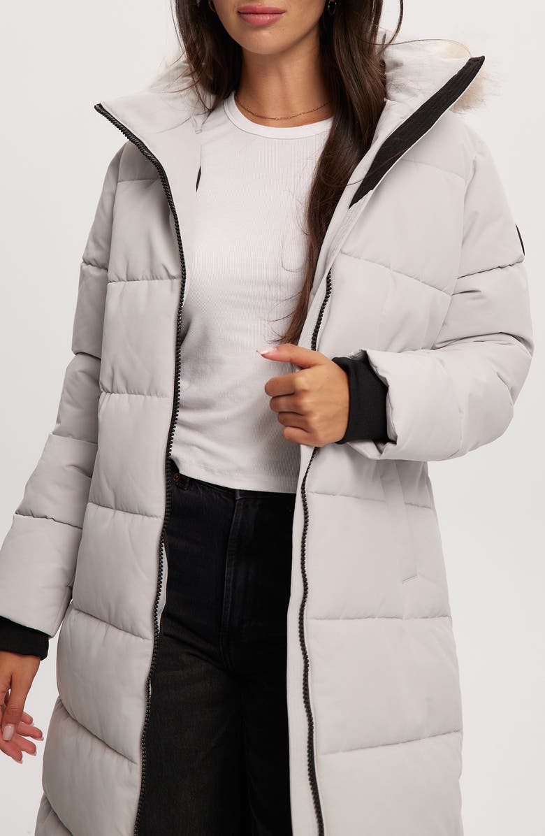 Noize Winter Long Parka with Faux Fur Trim, Alternate, color, Snow