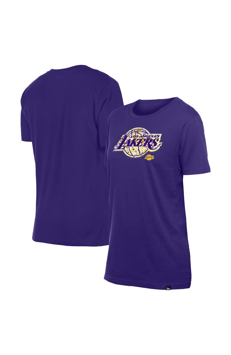 New Era Women's New Era Purple Los Angeles Lakers Glam Game Flower T-Shirt, Alternate, color, Purple