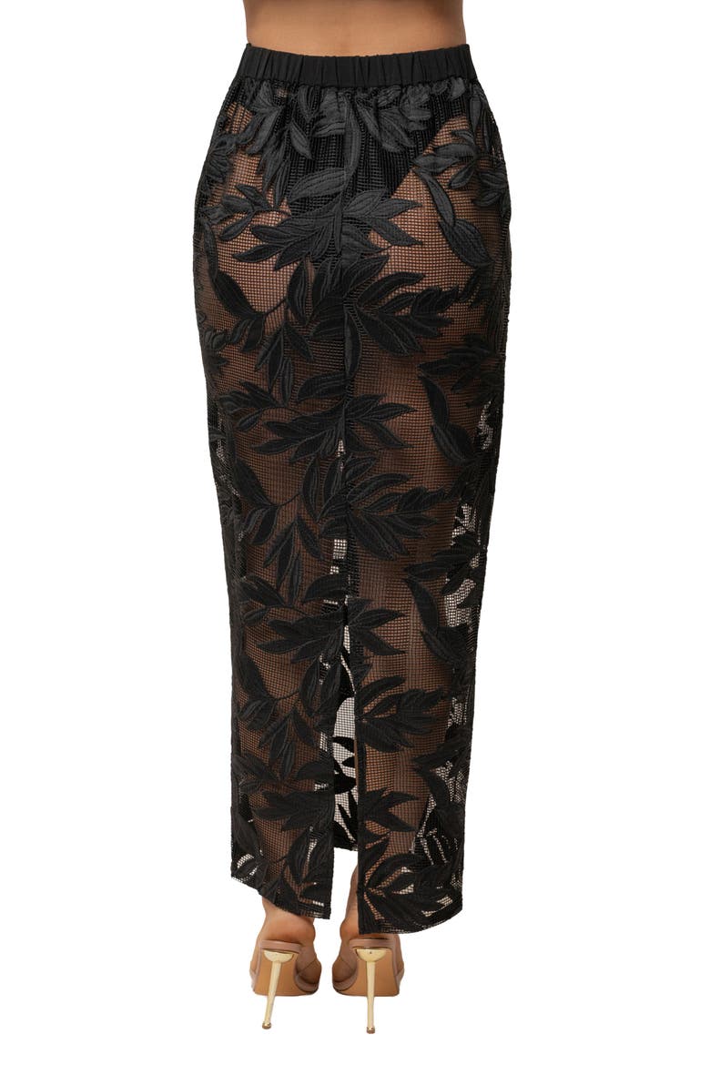 Bali Nights Embroidered  Skirt, Alternate, color, Black