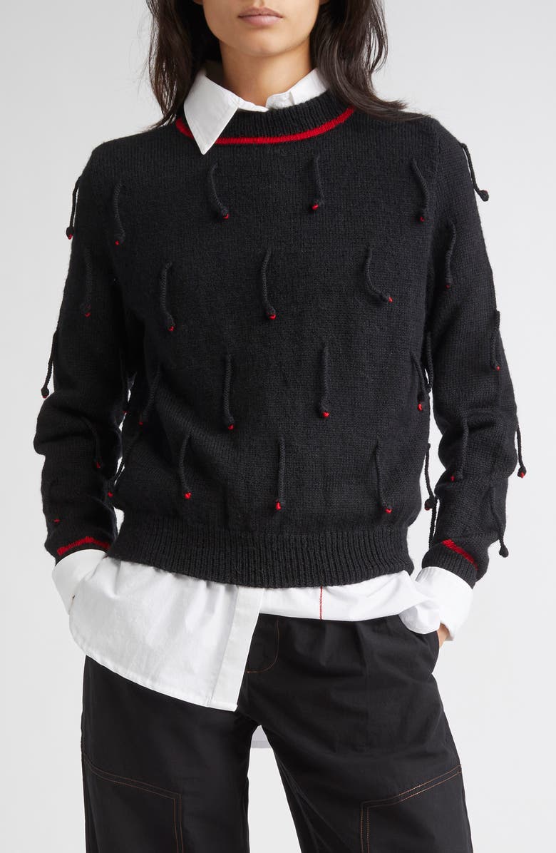 KÚR Hand-Knit Wool Blend Sweater, Main, color, Black