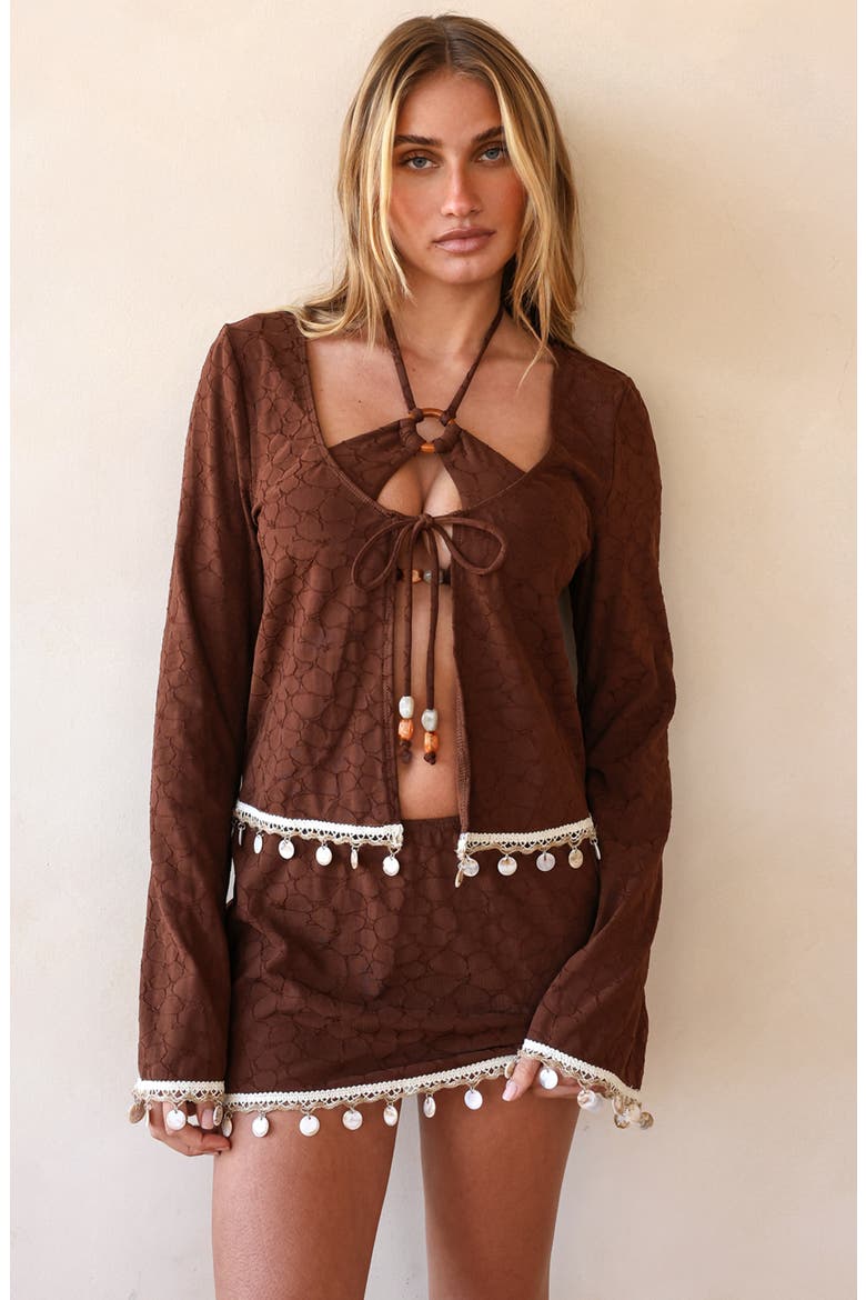 Ris-k Firecracker Mini Skirt, Main, color, Cappuccino