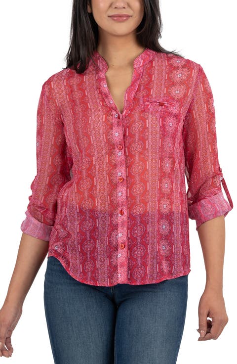 Jasmine Chiffon Button-Up Shirt