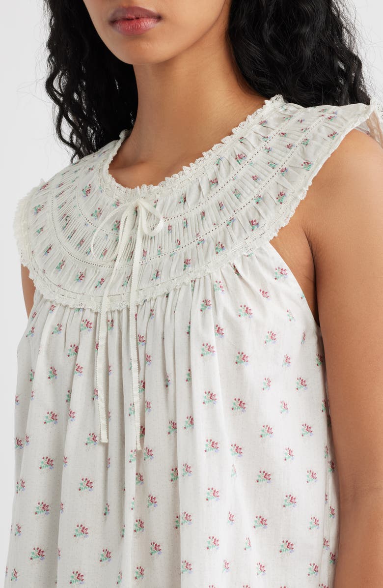 DÔEN Verity Print Smocked Yoke Dress, Alternate, color, Petit Posy Calico