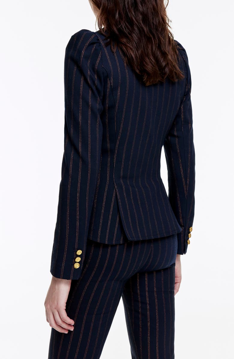 Smythe Stripe Puff Shoulder Blazer, Alternate, color, 