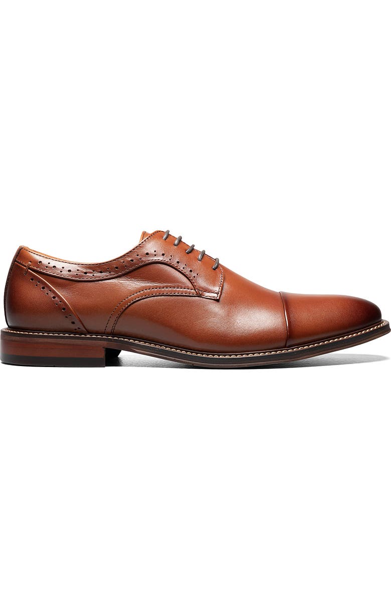 Stacy Adams Maddox Cap Toe Derby, Alternate, color, Cognac