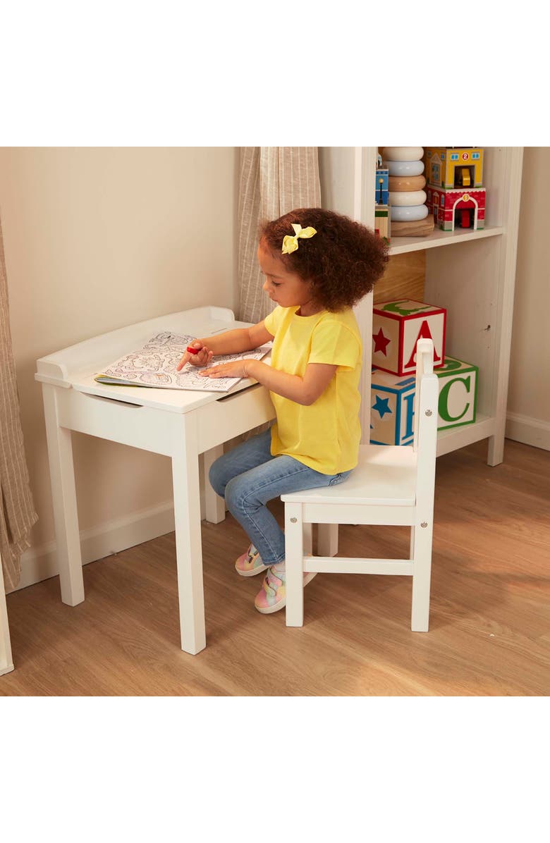 Melissa & Doug Wooden Lift Top Desk & Chair Set, Alternate, color, Multi