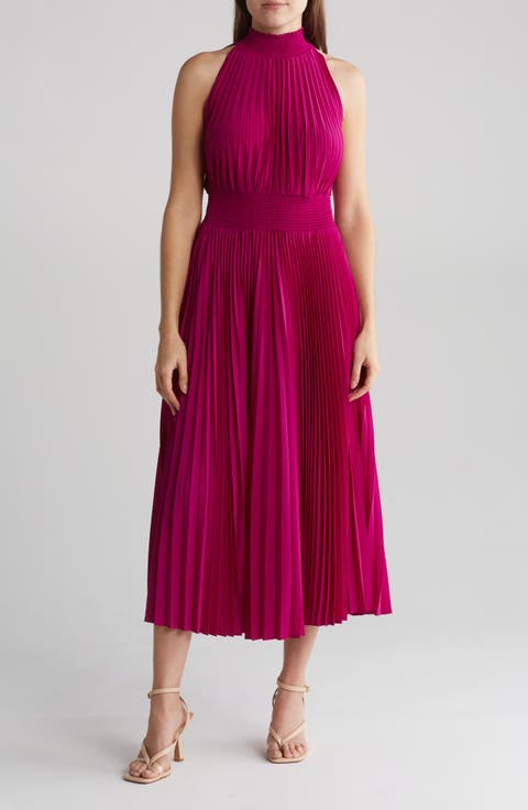 Pleated Midi Dress