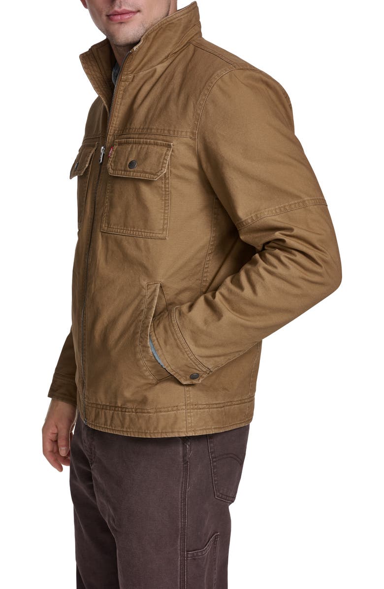 Levi's Slub Cotton Military Jacket, Alternate, color, Brown
