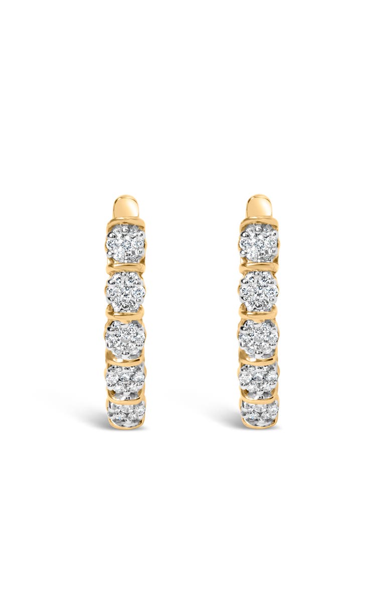 Haus of Brilliance 14k Yellow Gold 1/2 Cttw Diamond Cluster Hoop Earrings, Alternate, color, Yellow