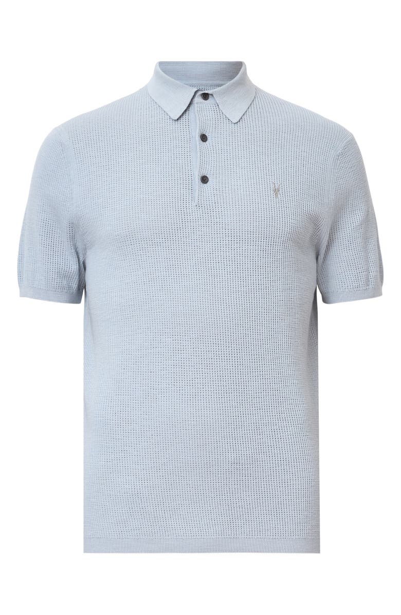 AllSaints Aubrey Ribbed Polo, Alternate, color, Shore Blue