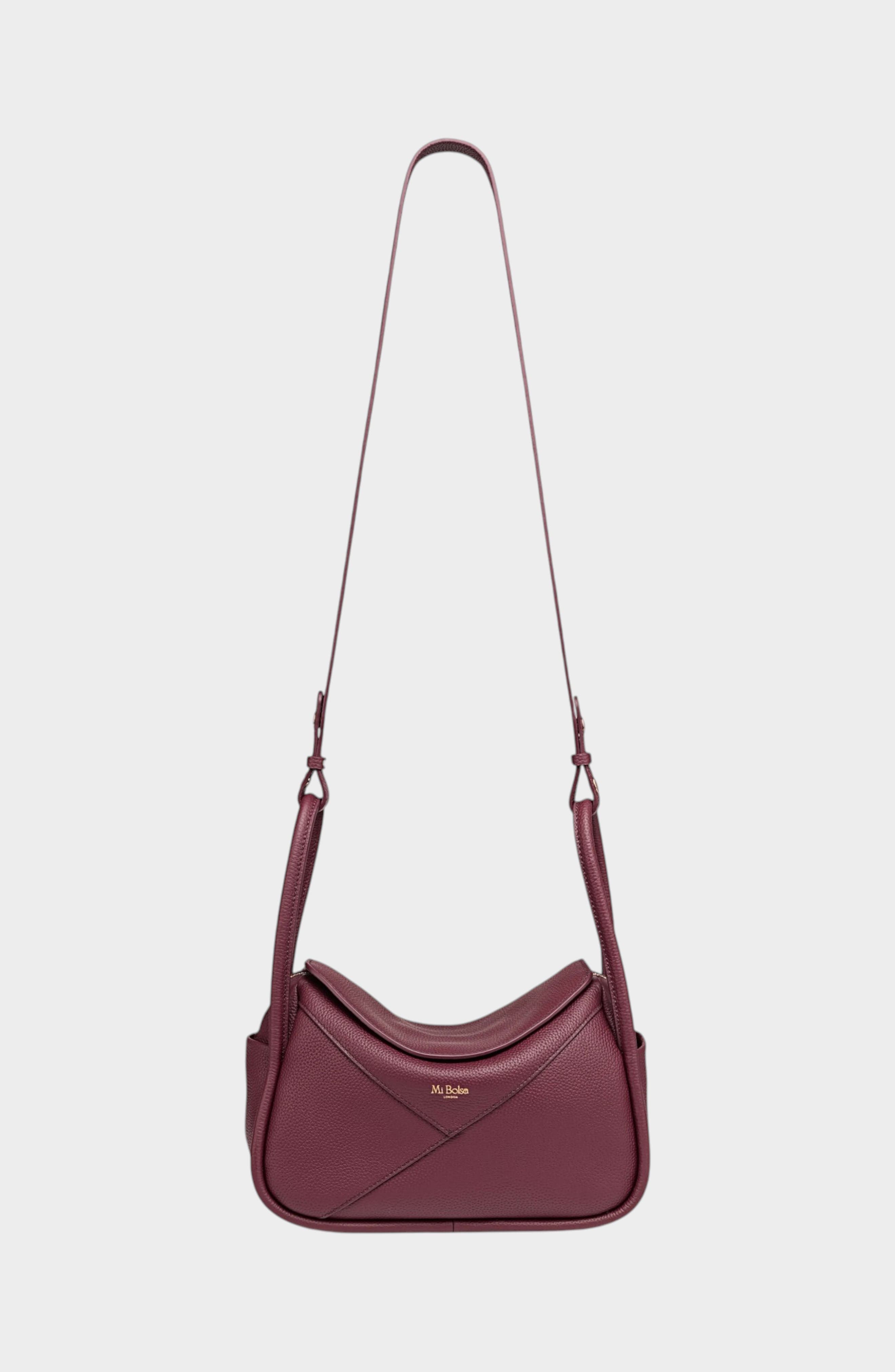 Carnaby Genuine Pebble Leather Shoulder Bag, Alternate, color, Burgundy