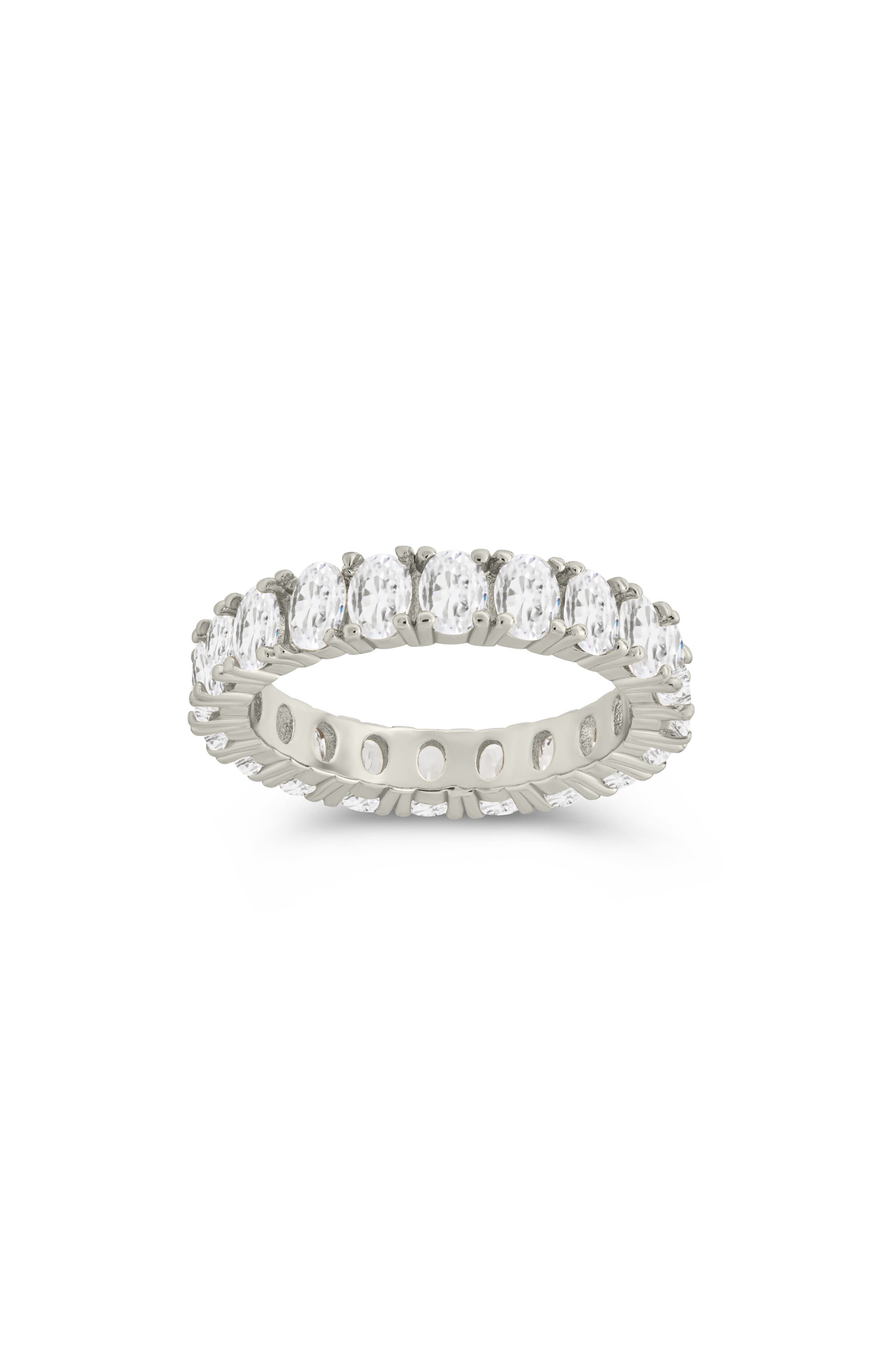 Sterling Forever Kylie Oval Cubic Zirconia Eternity Ring