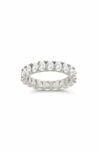 Sterling Forever Kylie Oval Cubic Zirconia Eternity Ring