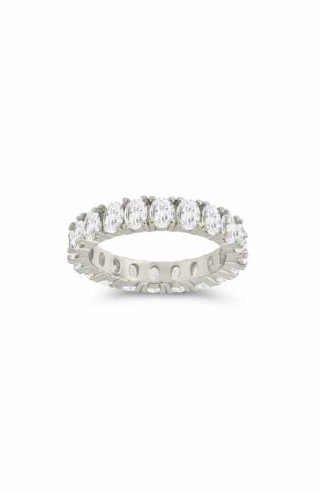 Sterling Forever Kylie Oval Cubic Zirconia Eternity Ring