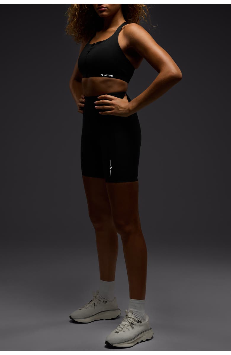 Peloton Enhanced Support Zip Front Bra, Alternate, color, Jet Black
