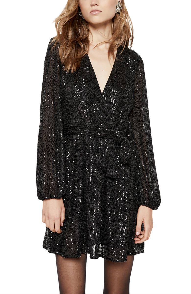 Bardot Bellissa Sequin Long Sleeve Dress, Alternate, color,