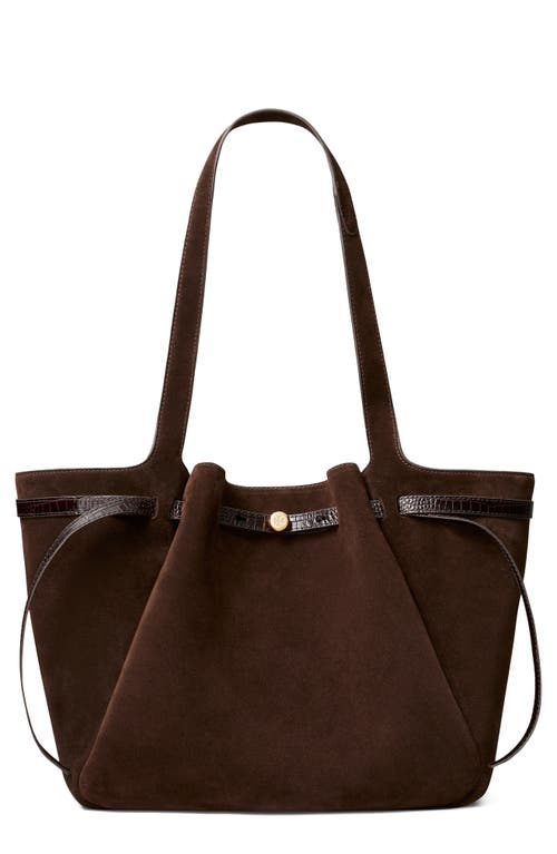 Tory Burch Romy Suede Tote in Dark Cocoa at Nordstrom