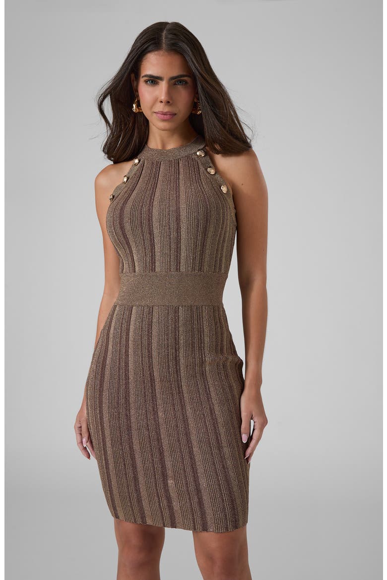 Miranda Lurex Sleeveless Minidress, Alternate, color, FMPE-BROWN
